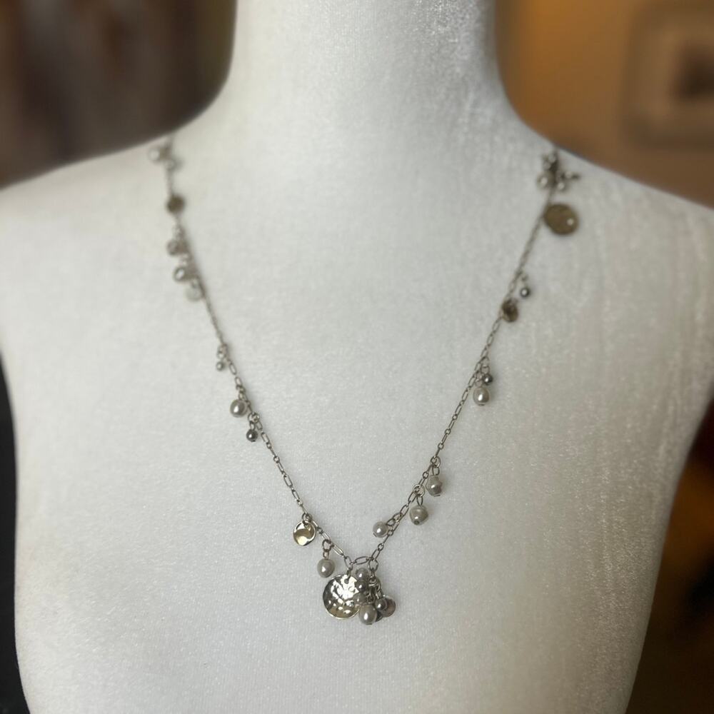 LOFT Silver and beaded necklace
